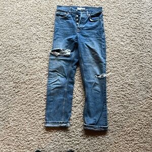 Topshop Straight Leg Blue Jeans